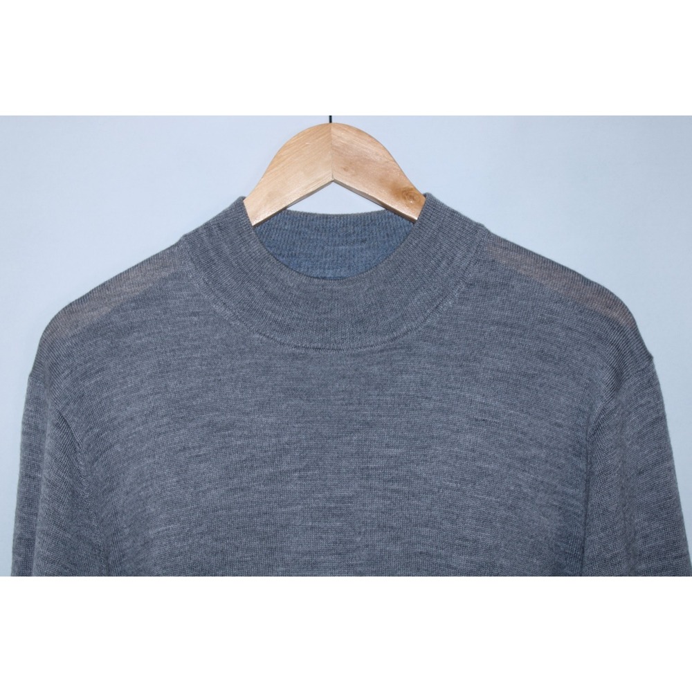 Raffi Men's Large Gray Mock Neck Soft Knit Sweater - Picture 2 of 10